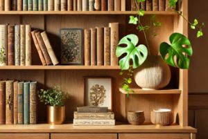 plants with book case
